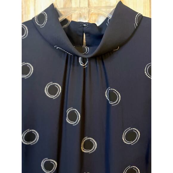 Hobbs London Navy Clarice Polka Dot Print Long Sleeve Shift Dress US Size 6 - Picture 8 of 10